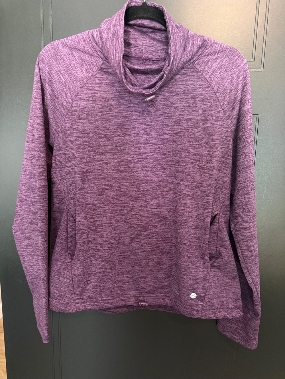 Apana Heathered Purple Cowl Neck Pullover